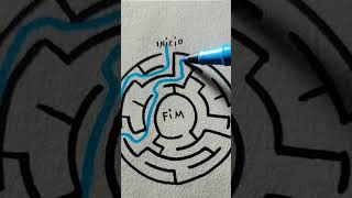 Draw easy round maze challenge #shorts