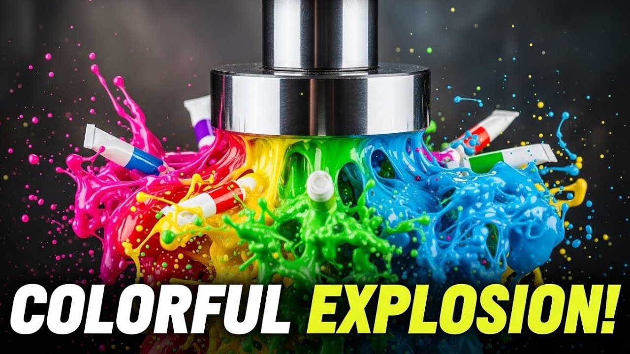 Top 10 Colorful Hydraulic Press Explosions – Satisfying Slime, Orbeez & Foam Crush!