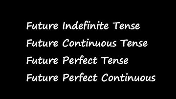 Future Indefinite/Continuous/Perfect/Perfect Continuous