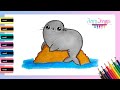 Cómo dibujar una FOCA kawaii - dibujos fáciles Paso a paso