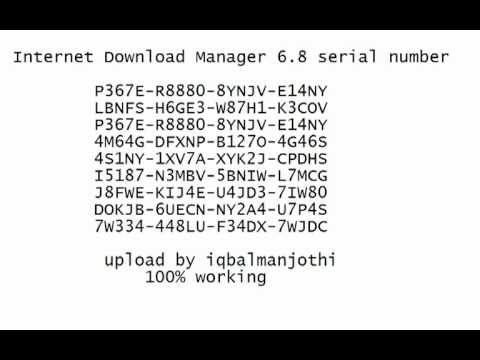 Numero de série pour IDM ( Description ) - YouTube