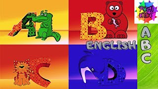 ALPHABET ANIMALS IN ENGLISH/El Abecedario en Ingles para Niños con Animales-🐈🐖🐘🐢