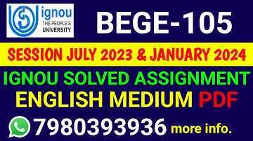 BEGE 105 Solved Assignment 2023-24 English, BEGE 105 Solved Assignment 23-24, BEGE-105 Assignment