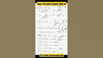 Ch 5 Parallel and Intersecting Lines Class 7 Ganita Prakash #prepareforexam_gks#test #practicepaper