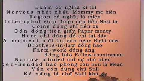 Học Từ Vựng Tiếng Anh Qua Thơ Lục Bát ( Part 1)