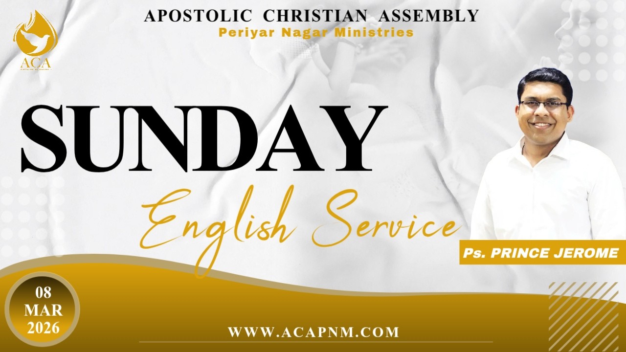 🔴 LIVE -  SUNDAY ENGLISH SERVICE | 08 MARCH 2026