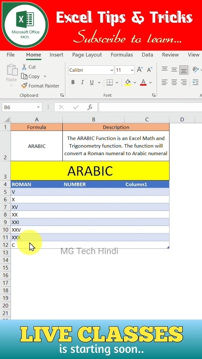 ARABIC Function Excel Convert Roman To Number shorts YouTube arabic-function-excel-convert-roman-to-number-shorts-youtube