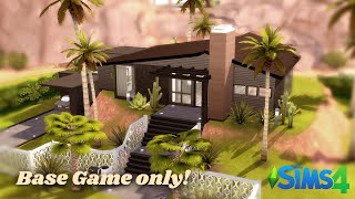 🖤 All-Black Curb Appeal Mid Century Modern Speed Build (BASE GAME) | The Sims 4