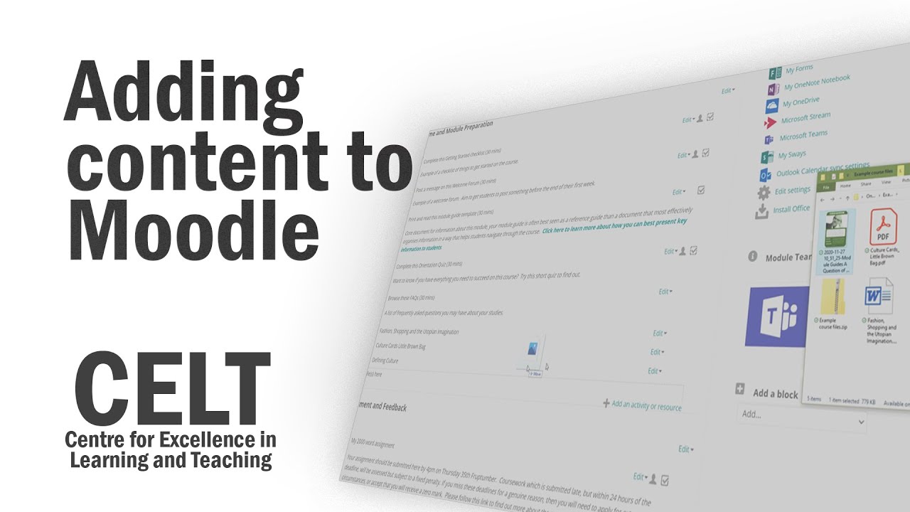 Adding content to your Moodle course - YouTube