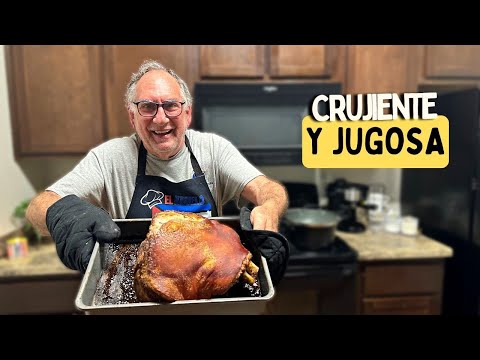 How to make the best roasted pork leg with crispy and juicy skin. Cuban-style roasted pork leg
