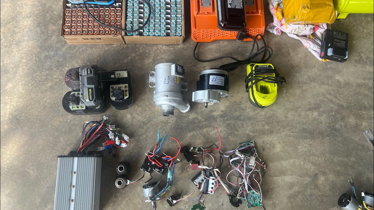 Combo mạch ryobi, phụ kiện, cụm bơm nước, cell pin 18650, pin ryobi lỗi, xác sạc diy, motor giảm tốc