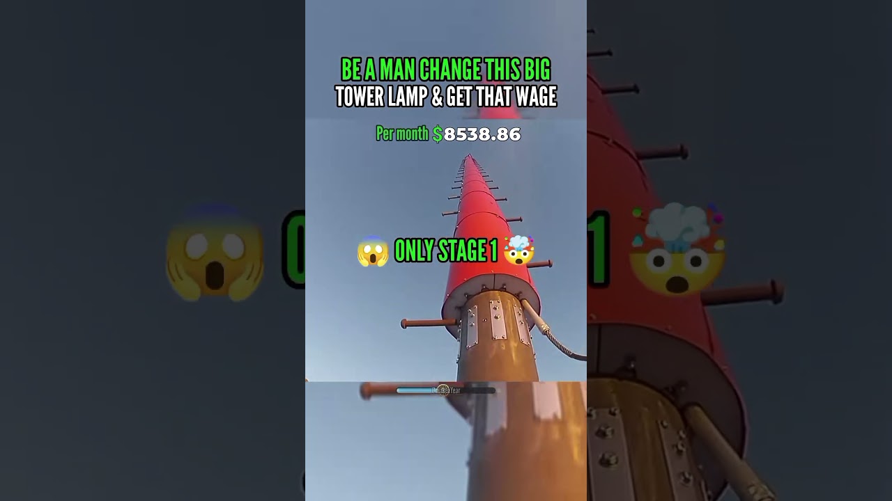 Watch until the end - tower light bulb change 