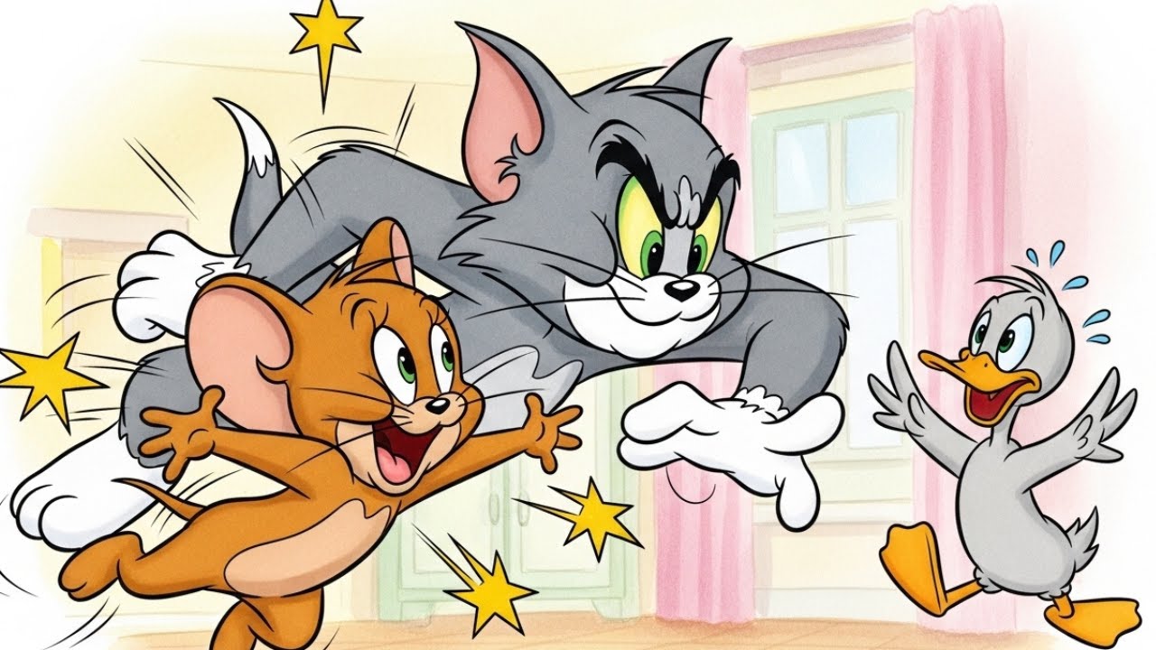 “Tom & Jerry Style Chaos: Jerry’s Hilarious Mischief with Quacker!”