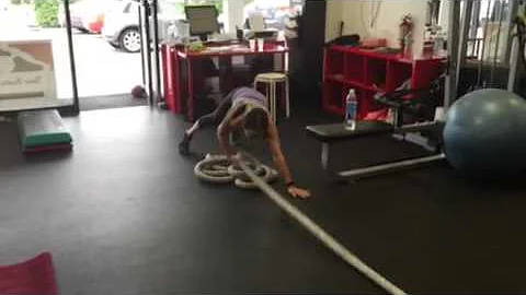 Sharon plank with KB Rope Row