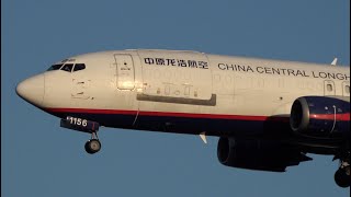 China Central Longhao Airlines Boeing 737-400 B-1156 Landing at Narita 34L