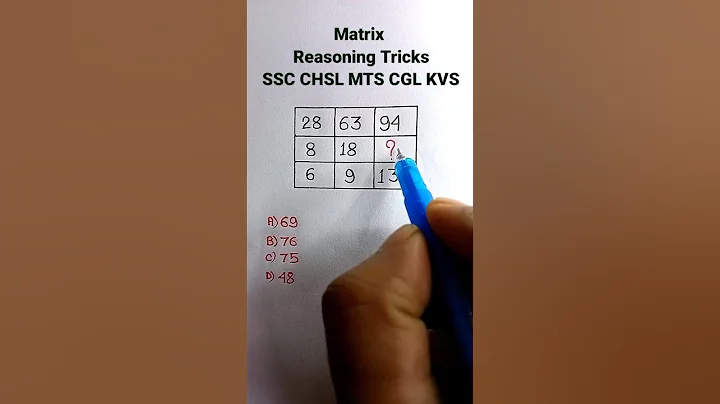 Missing Number| Reasoning Tricks| Reasoning in Hindi| Reasoning Classes for SSC CGL GD|#shorts