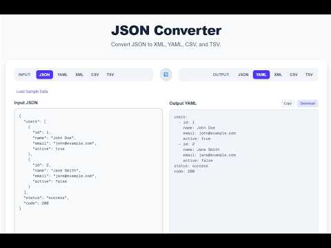 JSON Converter 1.0.0 -Convert JSON to CSV, XML & YAML Instantly!