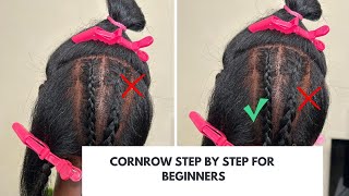 HOW To CORNROW For BEGINNERS| For Visual LEARNERS | DAY 22