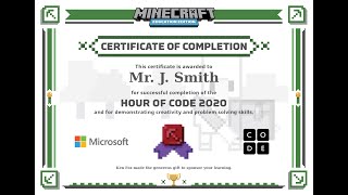 How to get M:EE Hour of Code Certificate 2020