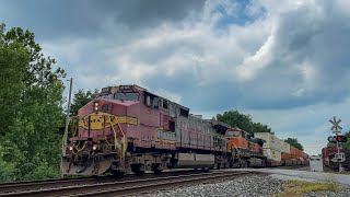 RARE! BNSF 659 leads CSX I170 with BNSF 1103 trailing on the CSX Garrett Sub HAULING!