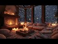 Fireplace Piano Music Peaceful Winter Night Ambience For Stress Relief Deep Sleep mp3