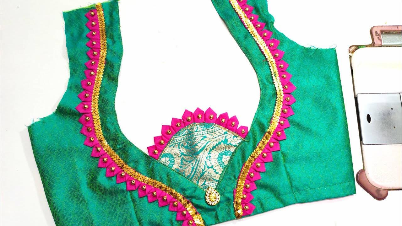 New blouse back neck design cutting and stitching 