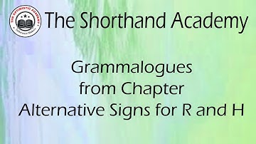 Grammalogues in Shorthand Part-2 || The Shorthand Academy || The Optimistic Academy