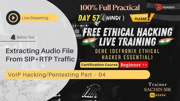 Day-57 VoIP Voice Over Internet Protocol Pentesting 04 - Ethical Hacking Free DEHE Course [ Hindi ]