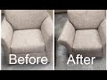 Cleaning upholstery on a chair. Clean and Thankful Cleaning Services LLC.