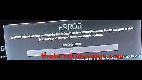 Disconnected error code 2048 (Call of Duty)