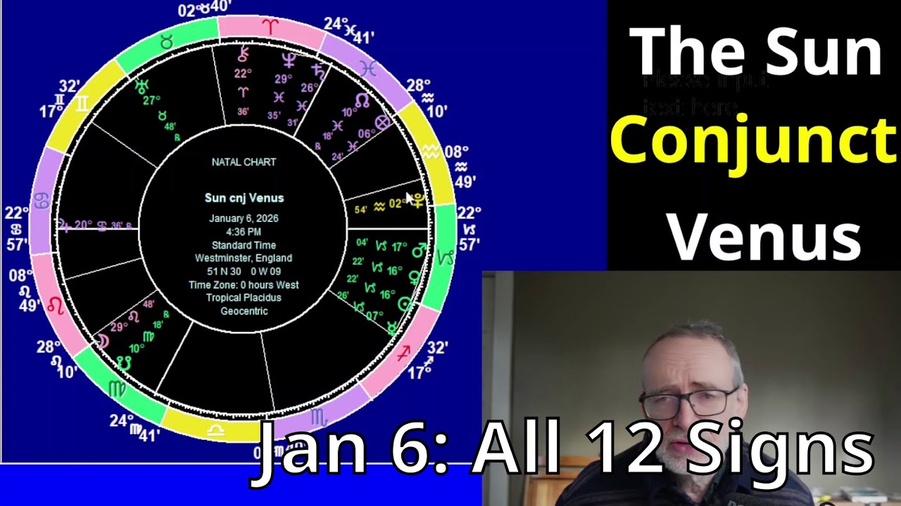 Tues January 6 2026 astrology, ALL 12 SIGNS, Sun conj Venus