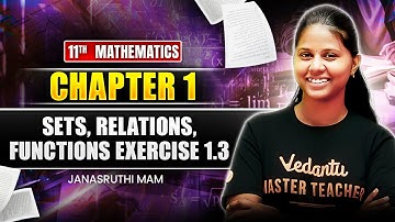 11th Maths | CH 1 Sets, Relation and Function - Exercise 1.3 | State Board | Janasruthi Ma