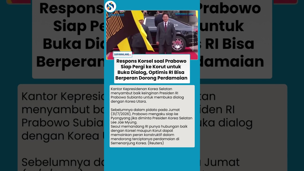 Korea Selatan Sambut Baik Rencana Prabowo ke Korut, Dinilai Bisa Buka Jalan Perdamaian