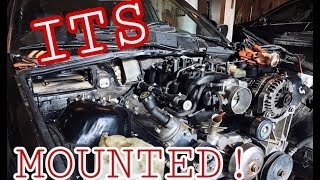 ENGINE AND TRANSMISSION MOUNTED! BUDGET E36 5.3 V8 LS SWAP PROGRESS!