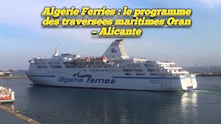 Algérie Ferries : le programme des traversées maritimes Oran – Alicante