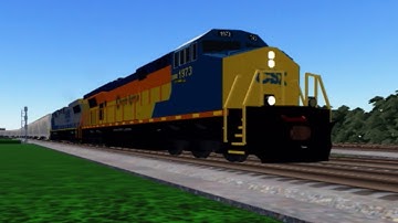 CSX 1973 Leads Grain Train in Ro-Scale SRI Terminal