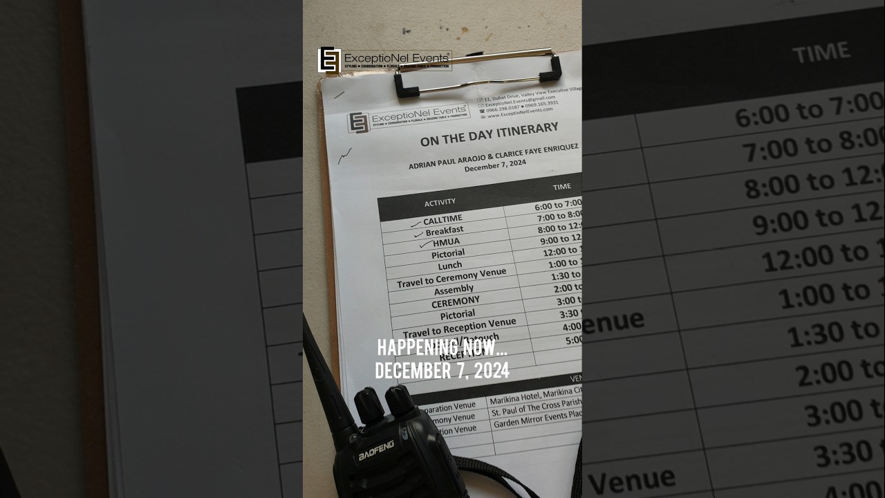 HAPPENING NOW: ExceptioNel Events On-The-Day Wedding Coordination at Marikina City