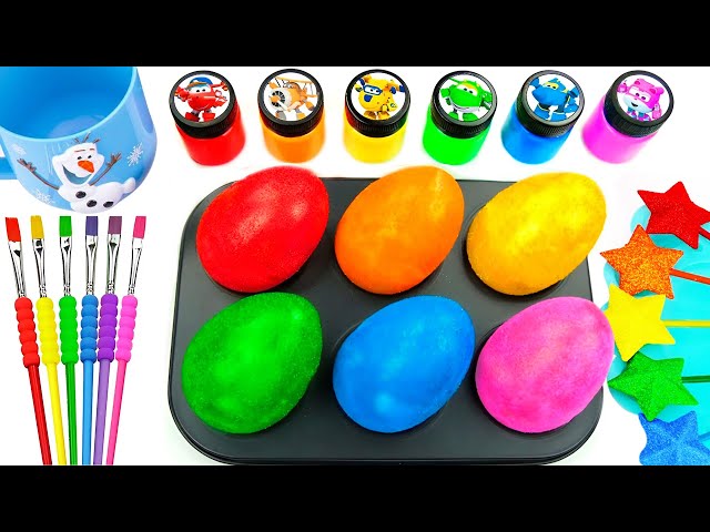Satisfying Video l How to make Rainbow Magic EGGS Pool From Mixing Glitter Slime Candy Cutting ASMR