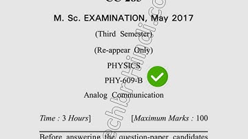 2017 Dcrust MSc Physics 3rd Sem Analog Communication Question Paper