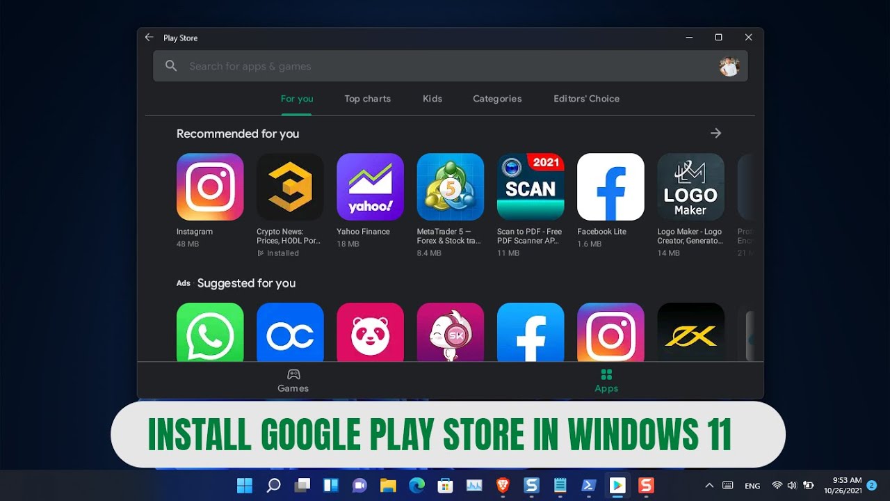 How to Install Google Play Store in Windows 11 Fast? | - YouTube