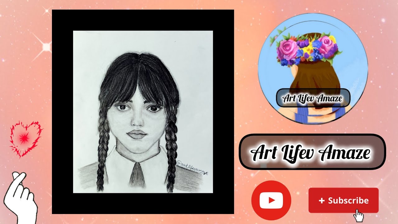 How to draw a drawing a Wednesday Addams✨✍️// step by step// for beginners☺️✨