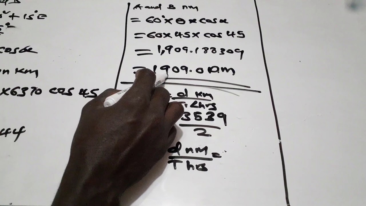 How to find speed in knot and kilometers per hour along small and great ...