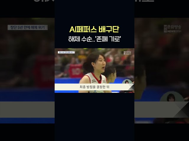 AI페퍼스 배구단 해체 수순..'존폐 기로'    #shorts