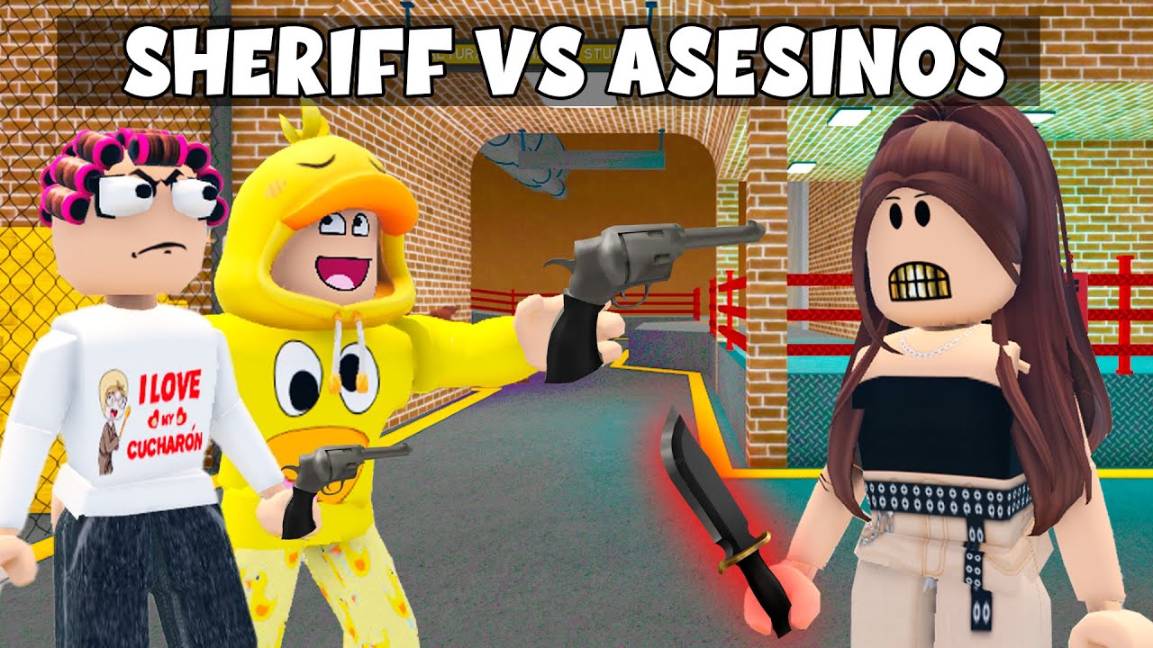 Asesinos vs Sheriff en Roblox con la Familia Loca!