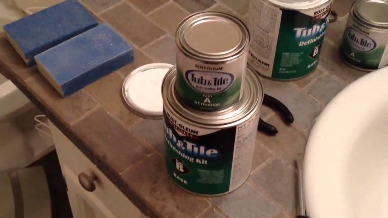 How To Paint Bathtub And Tile With Rust Oleum Tub And Tile Step