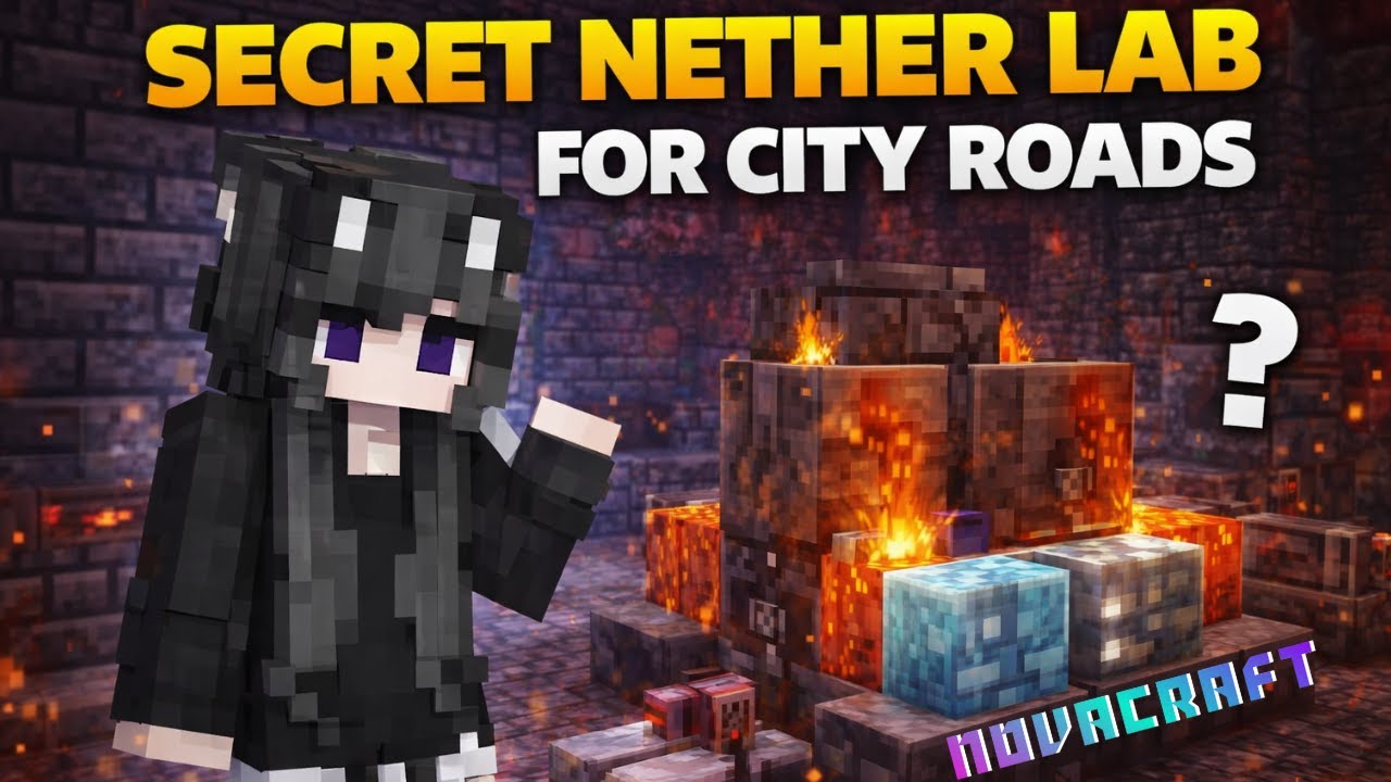 Building a Secret Nether Lab for City Roads | NovaCraft SMP