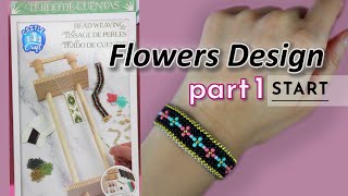 Pt. 1 Dollarama Flower Design Bead Loom Bracelet Castle Craft Bead Weaving Kit Tutorial How to Make