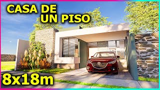 HERMOSA CASA DE UN PISO EN 8X18m Tienes que verla!