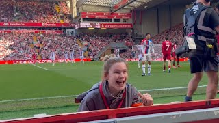A Female Steward At Liverpool Vs Crystal Palace Game