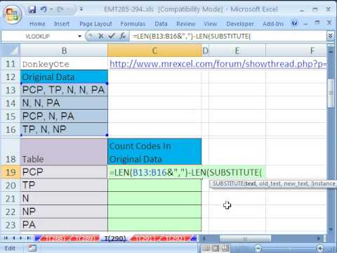 Excel Magic Trick 290: Count Codes From Column of ...